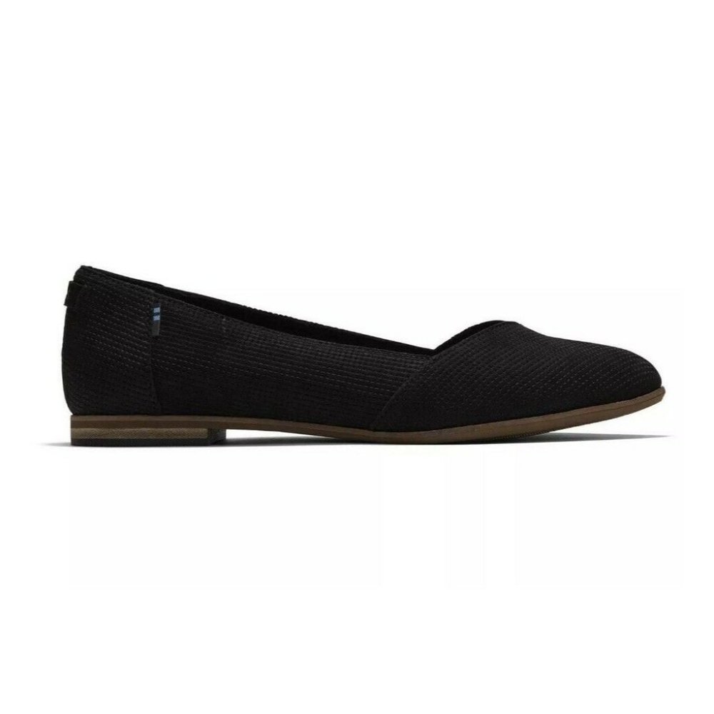 Tom’s Julie Perforated Flats Black Size 10 - Picture 1 of 7